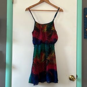 Mini rainbow peacock dress